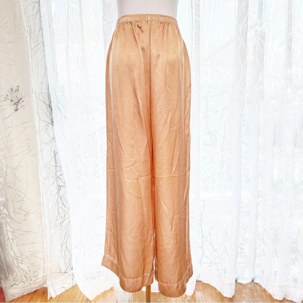 CALI BY CALI DREAMING FAWN TAN ELASTIC WAISTBAND TYLER WIDE LEG PANTS - Picture 5 of 8
